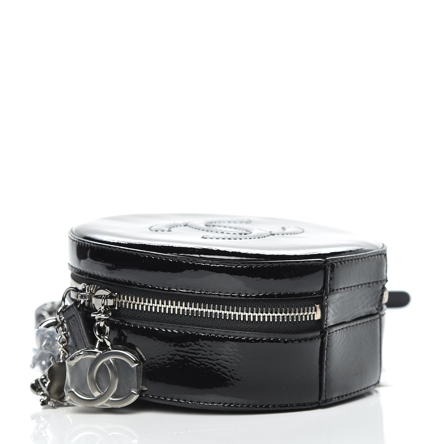 Patent Round As Earth Evening Bag Black