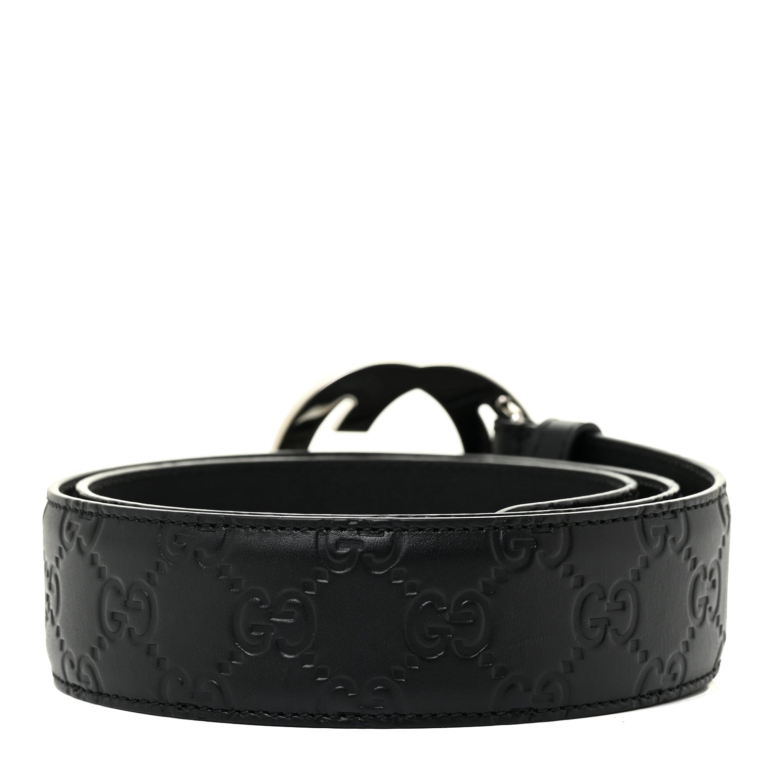 Gucci Guccissima Signature Interlocking G 40mm Belt 85 34 Black 2 of 6