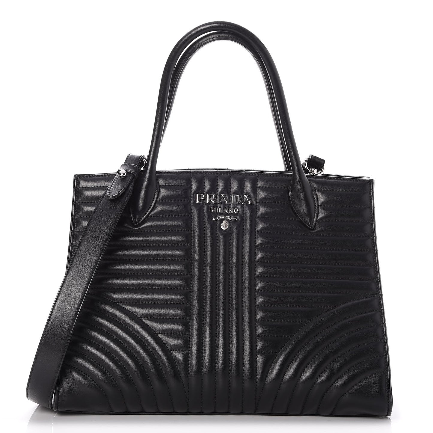 Soft Calfskin Diagramme Handbag Nero Black