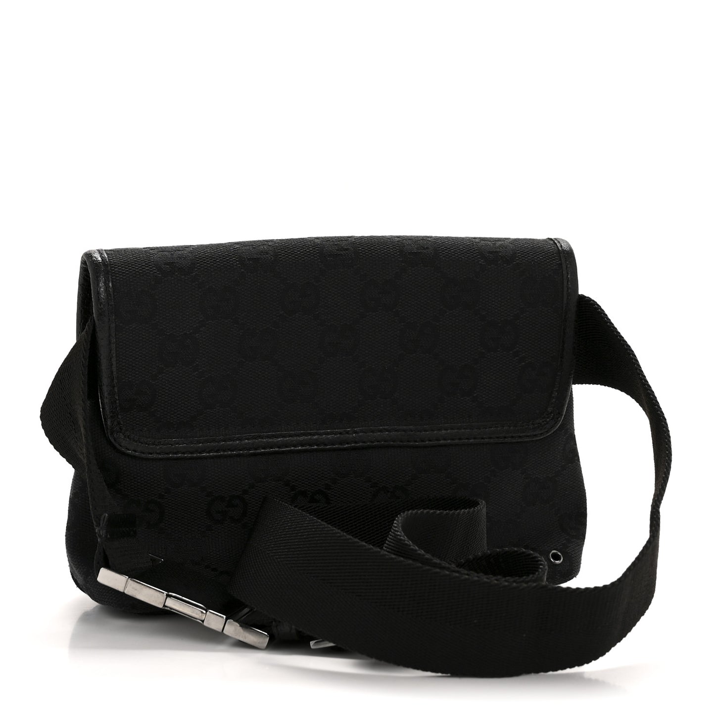 GG Monogram Web Flight Belt Bag Black