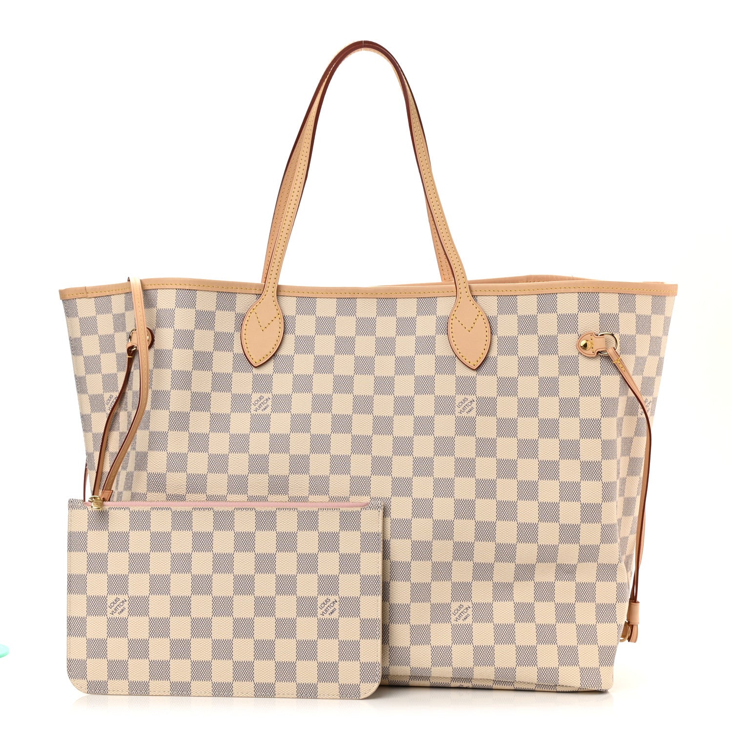 Louis Vuitton Damier Azur Neo Neverfull GM Rose Ballerine 1 of 7