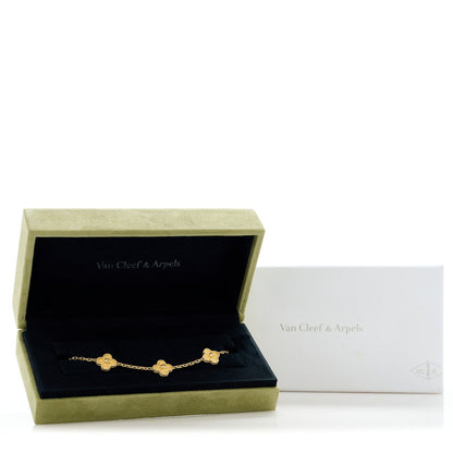 Van Cleef & Arpels 18K Yellow Gold 5 Motifs Vintage Alhambra Bracelet 5 of 5