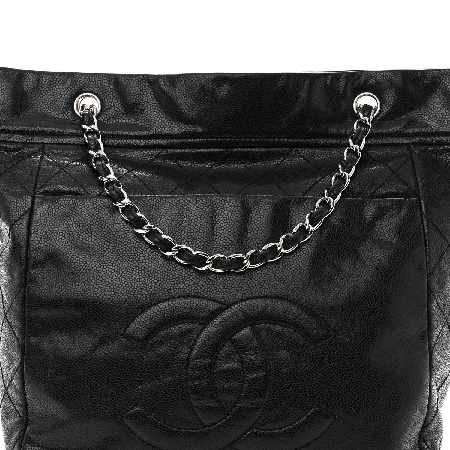 Chanel Soft Caviar Large Timeless CC Shoulder Bag Black 8 of 10