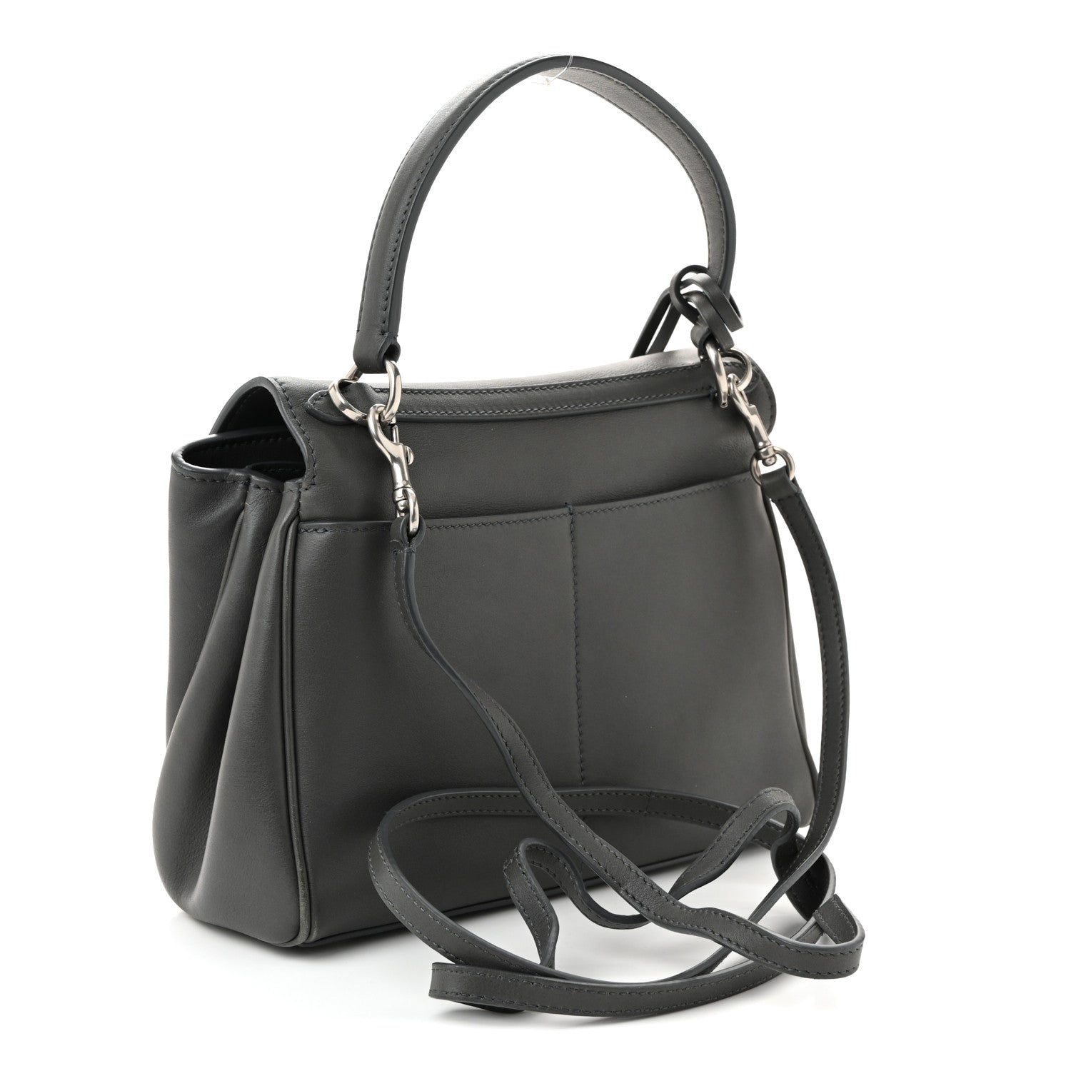 Balenciaga Natural Smooth Calfskin Mini Rodeo Top Handle Handbag Grey 3 of 12