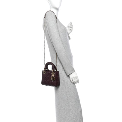 Christian Dior Lambskin Cannage Mini Lady Dior Plum 2 of 9