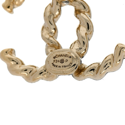 Chanel Twisted CC Earrings Light Gold 4 of 5