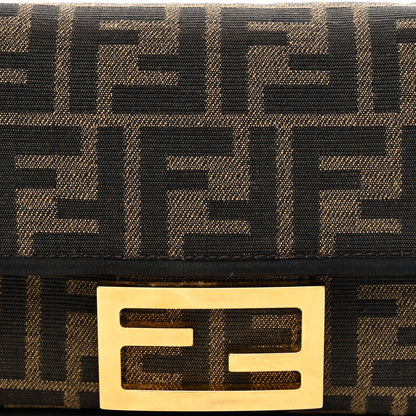 Fendi Fabric Jacquard FF 1974 Mini Baguette Tobacco Moro Black 8 of 13