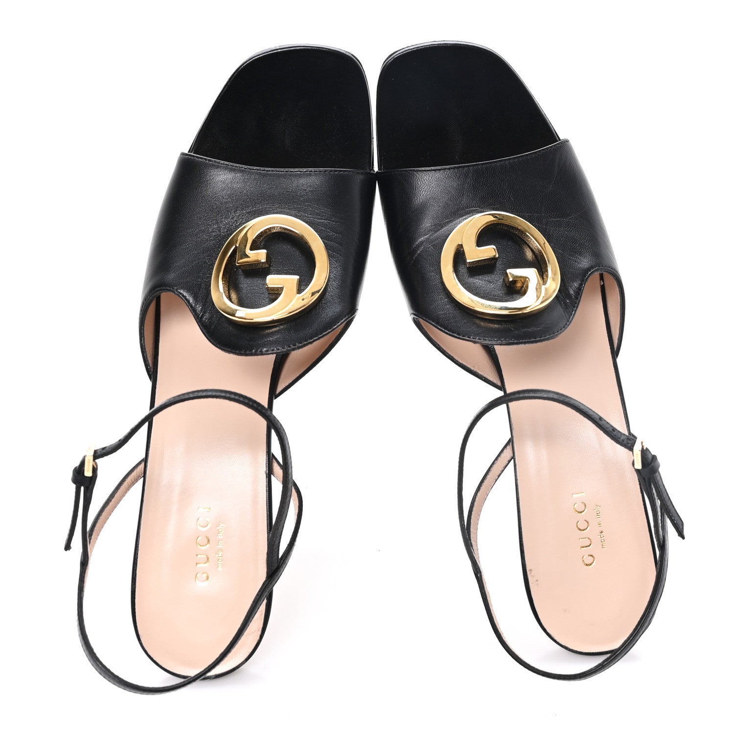 Gucci Malaga Kid Blondie 85mm Slingback Sandals 42 Black 2 of 10