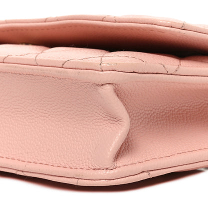 Chanel Caviar Quilted Wallet on Chain WOC Light Pink 11 of 11