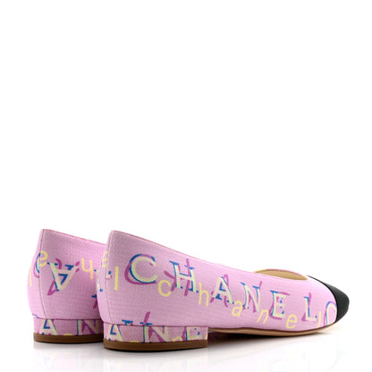 Chanel Fabric Grosgrain CC Flats 39 Pink Beige Black 4 of 9