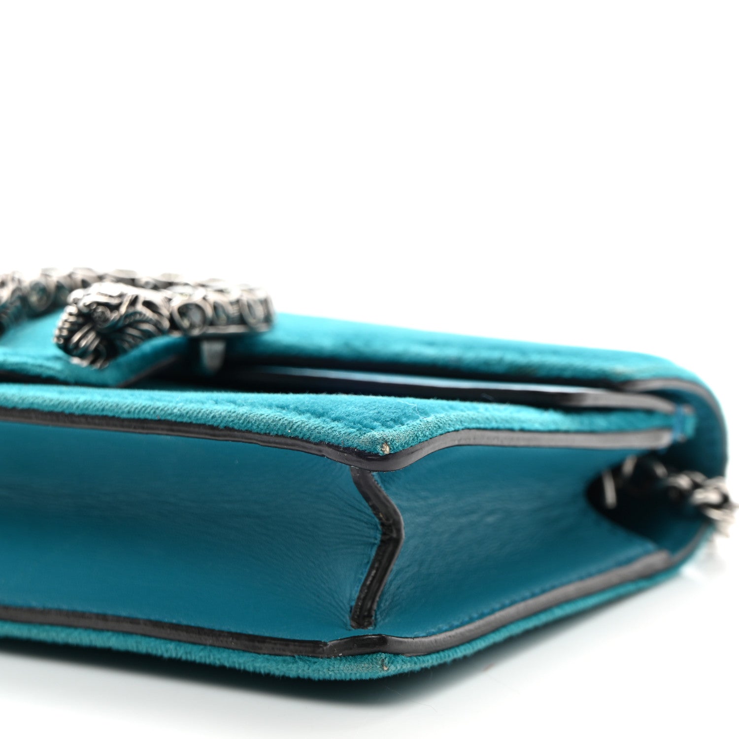 Gucci Velvet Super Mini Dionysus Shoulder Bag Pavone Cyan 10 of 11