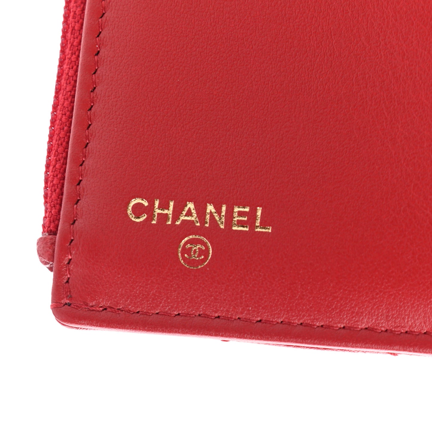 Goatskin Quilted Chanel 19 Small Flap Wallet Red