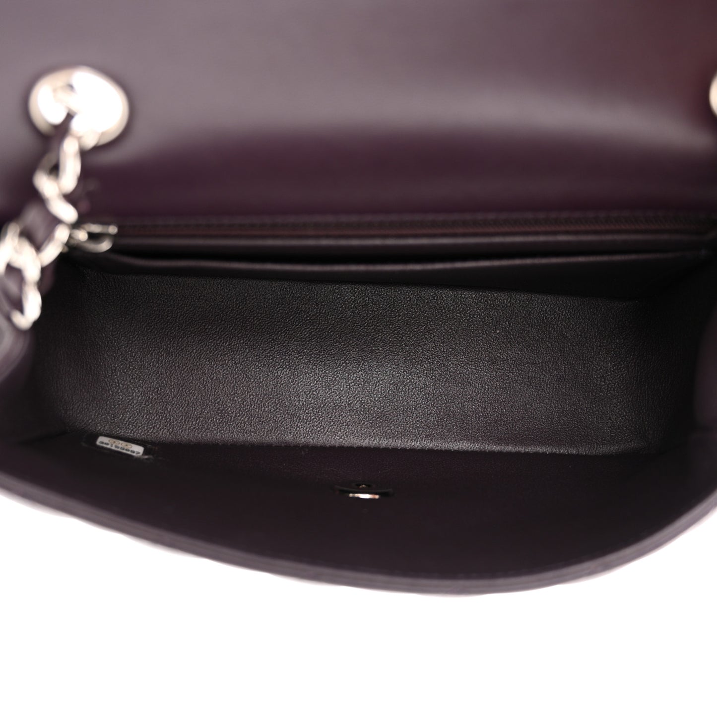 Lambskin Quilted Mini Rectangular Flap Dark Purple