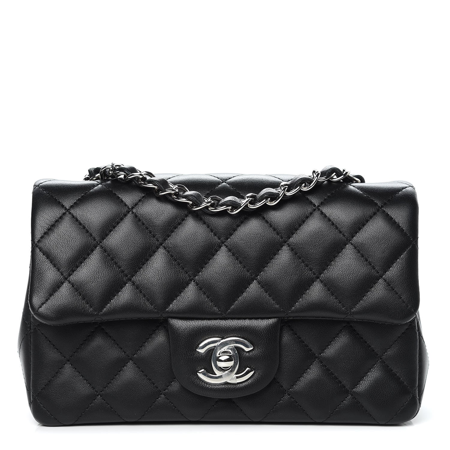 Chanel Lambskin Quilted Mini Rectangular Flap Black 1 of 10