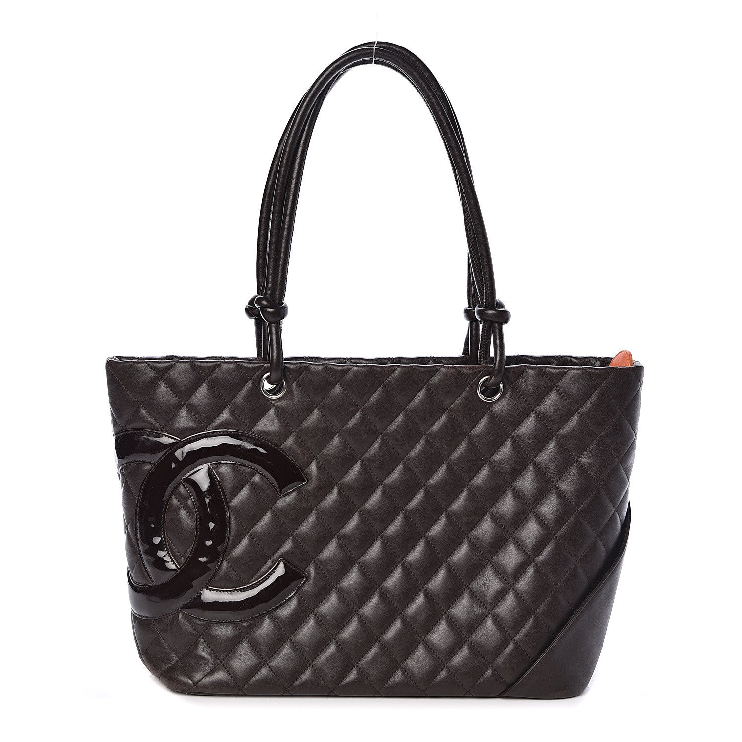 Chanel Calfskin Quilted Large Cambon Tote Brown 1 of 15