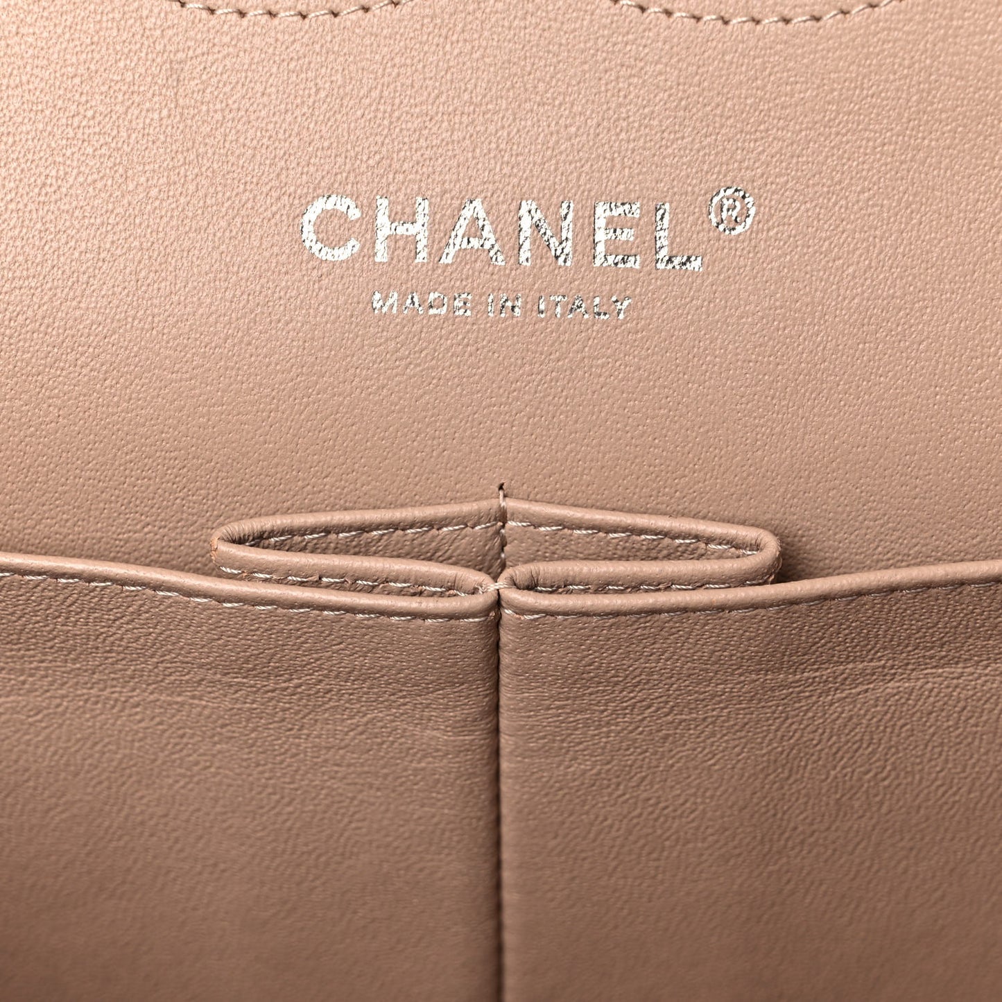 Caviar Quilted Jumbo Double Flap Beige