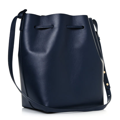 Mansur Gavriel Vegetable Tanned Calfskin Bucket Bag Navy Blue 4 of 15
