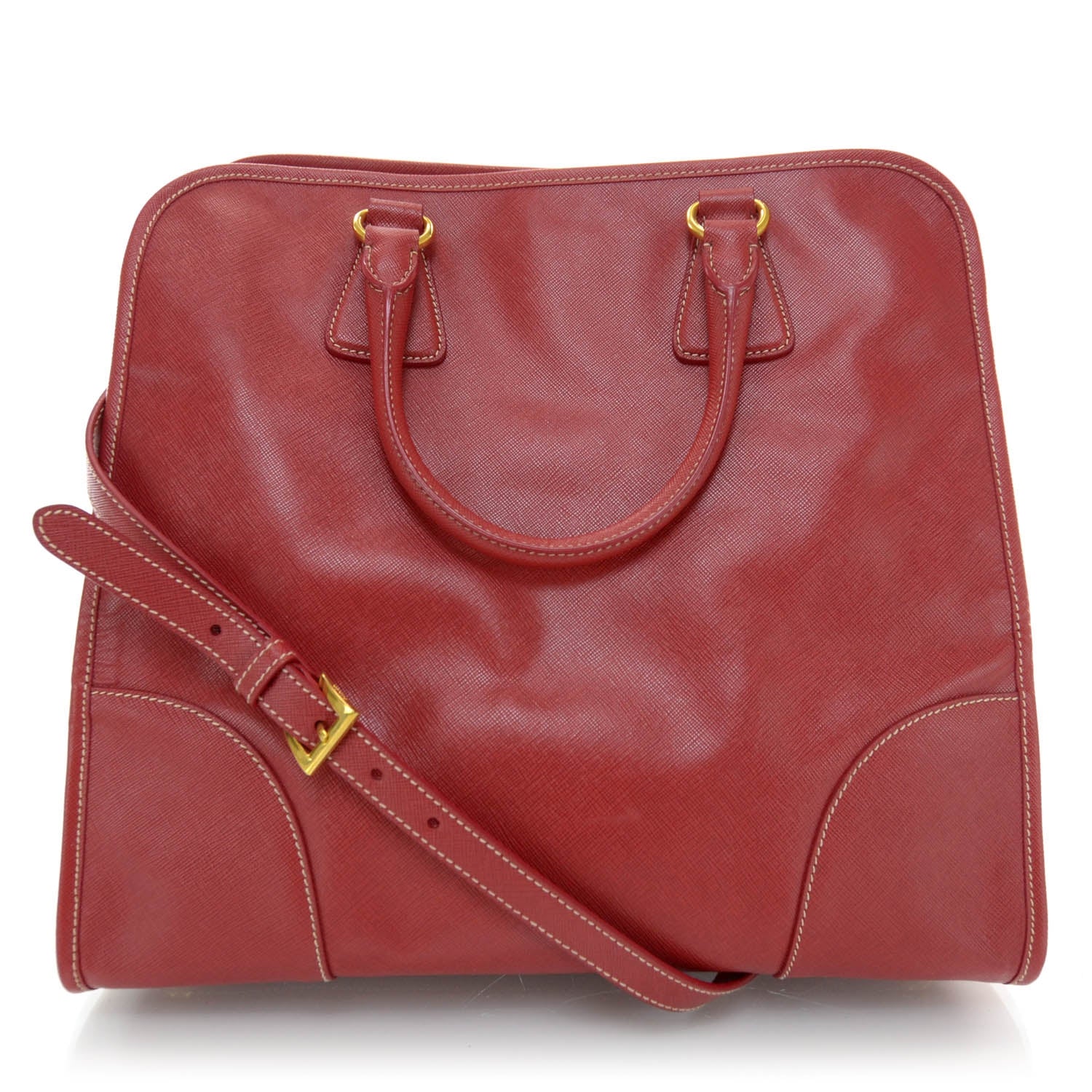 Prada Saffiano Lux Shopping Tote Fuoco 3 of 8