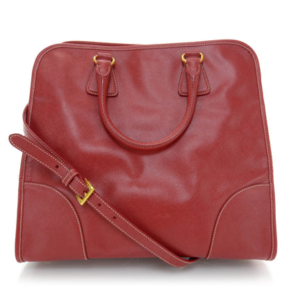 Prada Saffiano Lux Shopping Tote Fuoco 3 of 8
