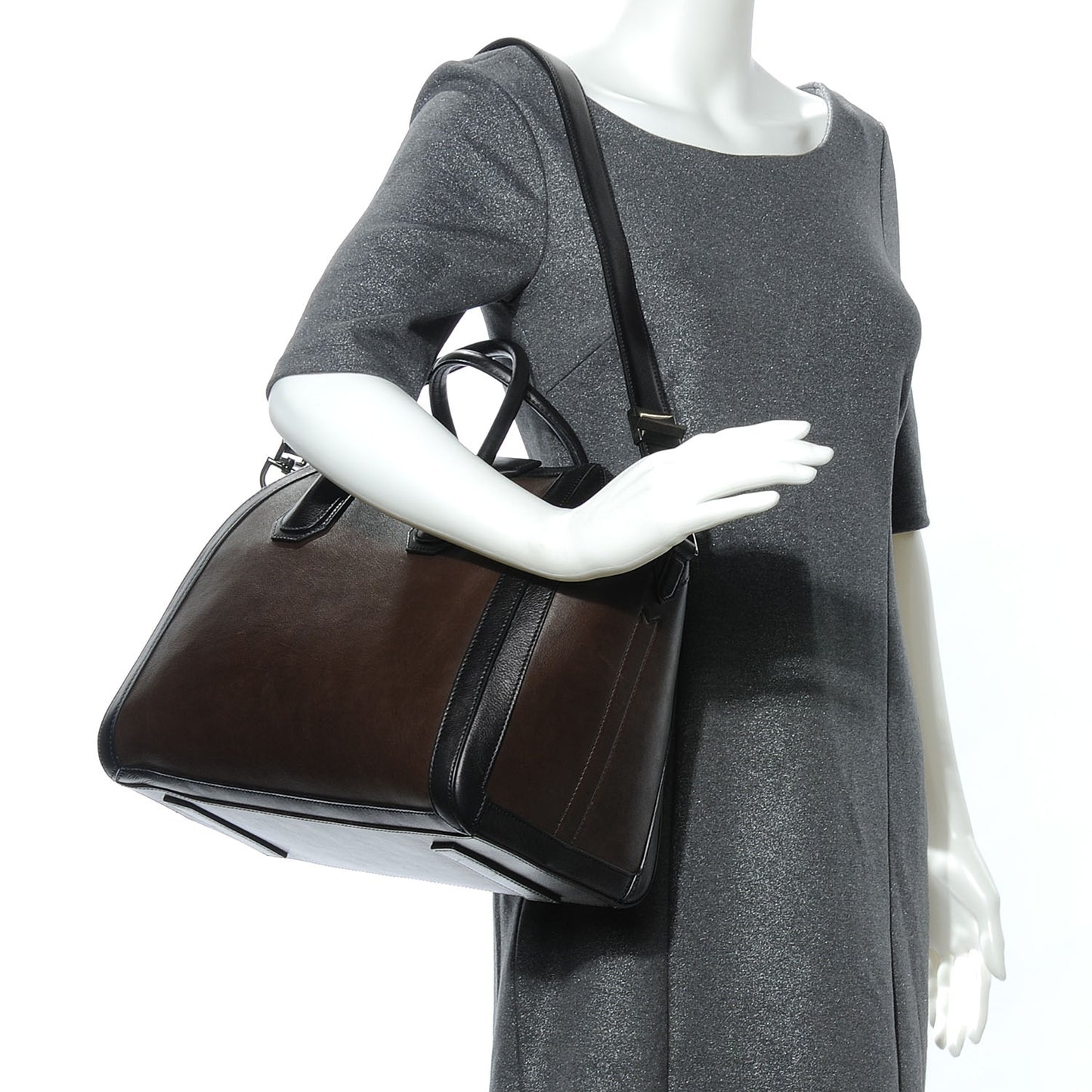 Calfskin Medium Bi-Color Antigona Brown Black