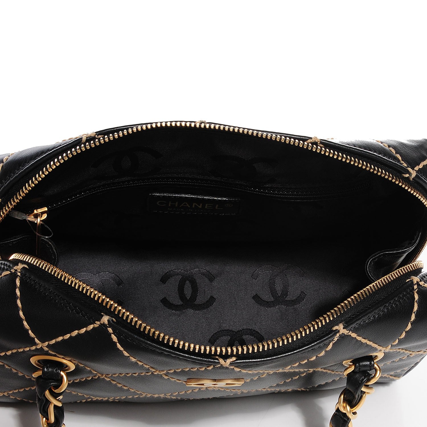Chanel Calfskin Quilted Wild Stitch Bag Black 7 of 7