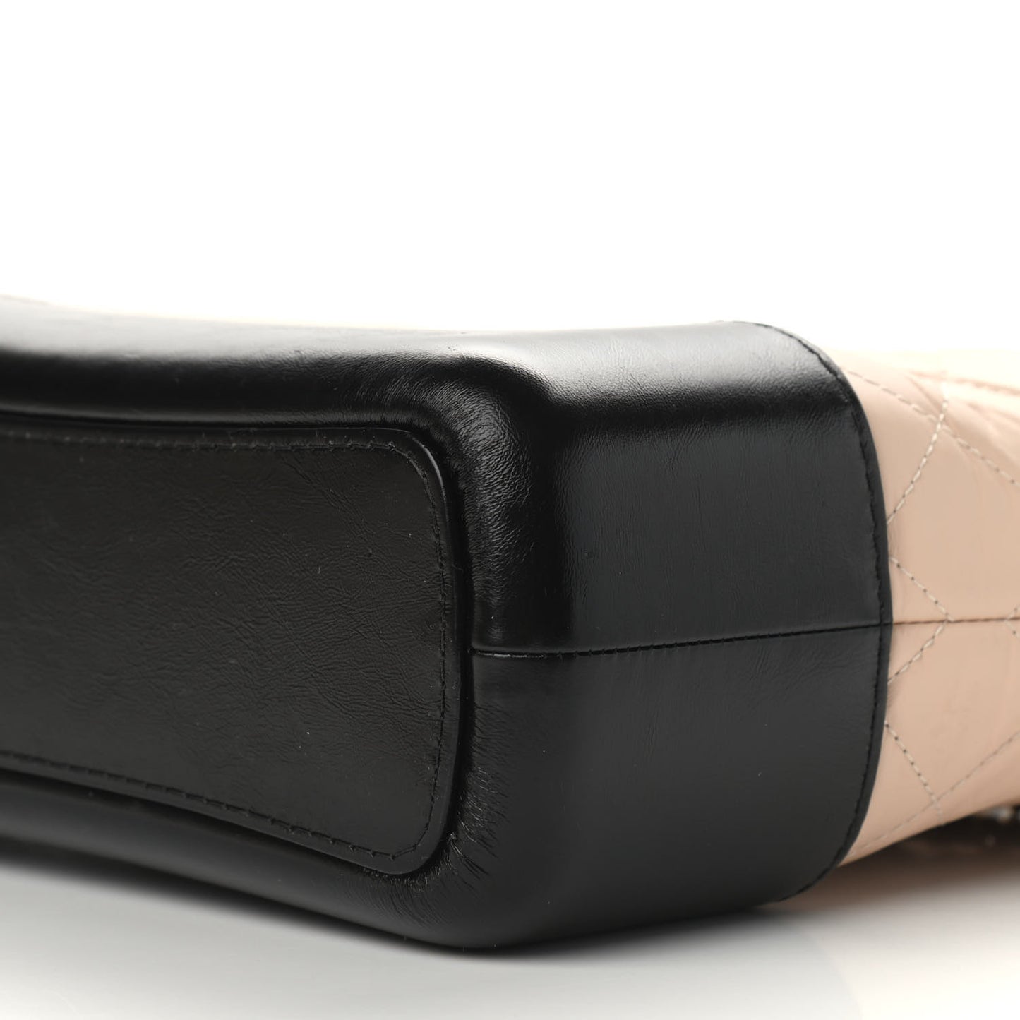 Aged Calfskin Quilted Medium Gabrielle Hobo Beige Black