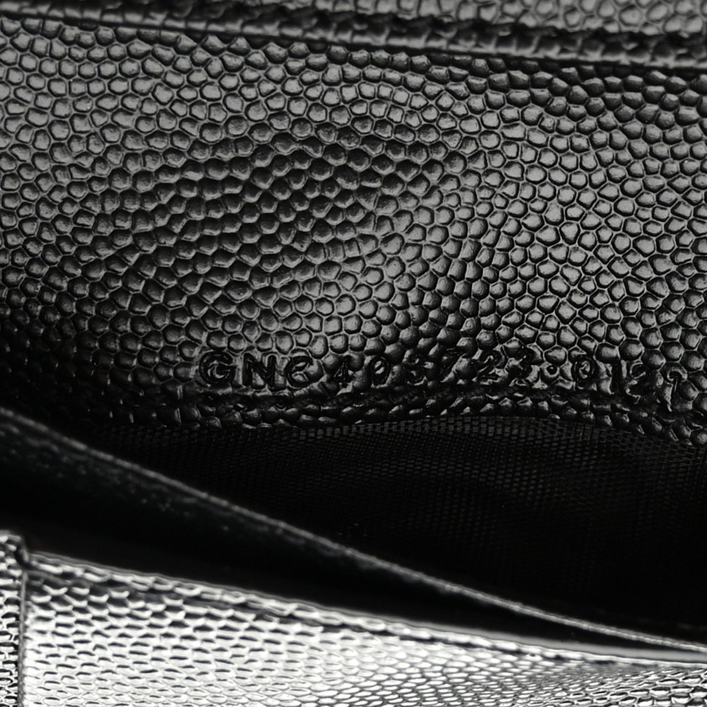 Grain De Poudre Matelasse Chevron Monogram Compact Zip Around Wallet Black