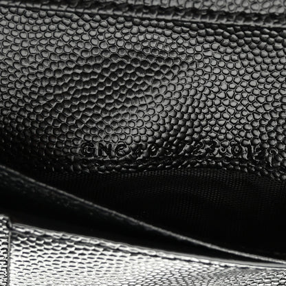 Saint Laurent Grain De Poudre Matelasse Chevron Monogram Compact Zip Around Wallet Black 8 of 8