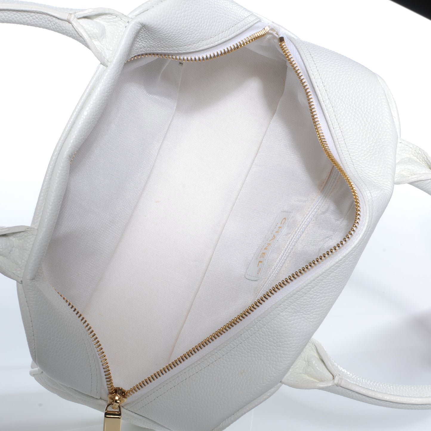 Caviar Quilted Small Bowler White