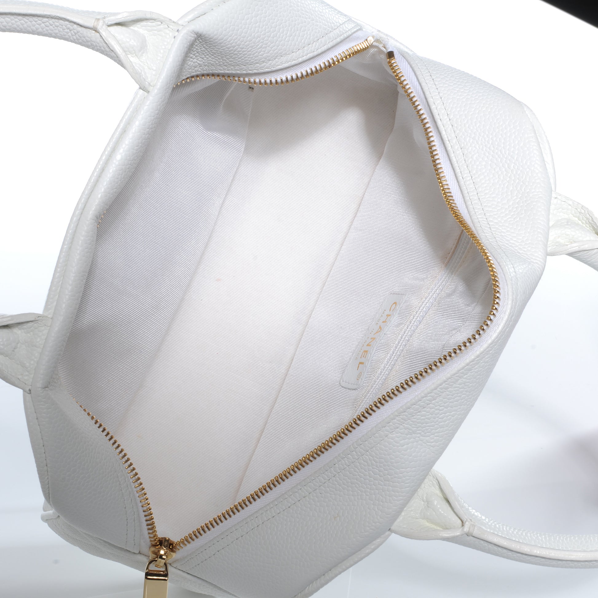 Chanel Caviar Quilted Small Bowler White 7 of 7