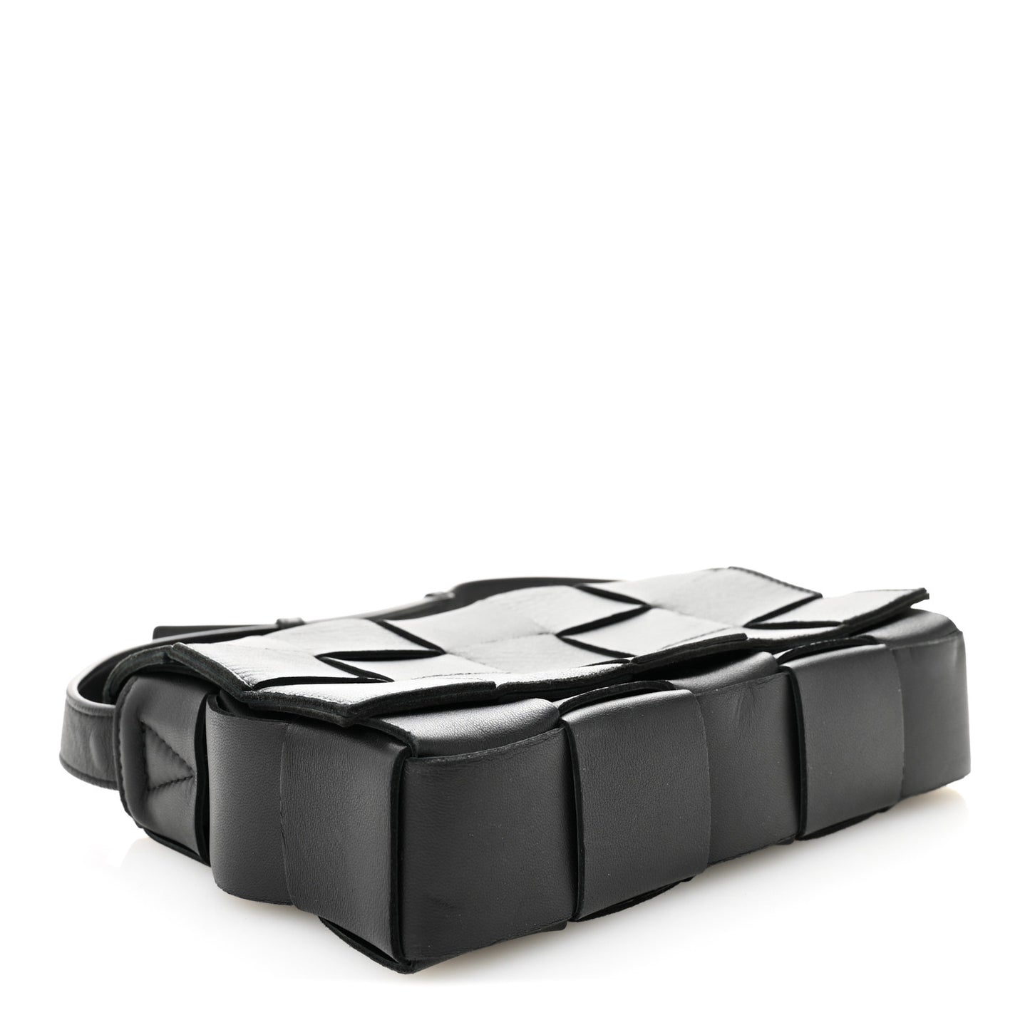 Lambskin Maxi Intrecciato Cassette Crossbody Bag Black