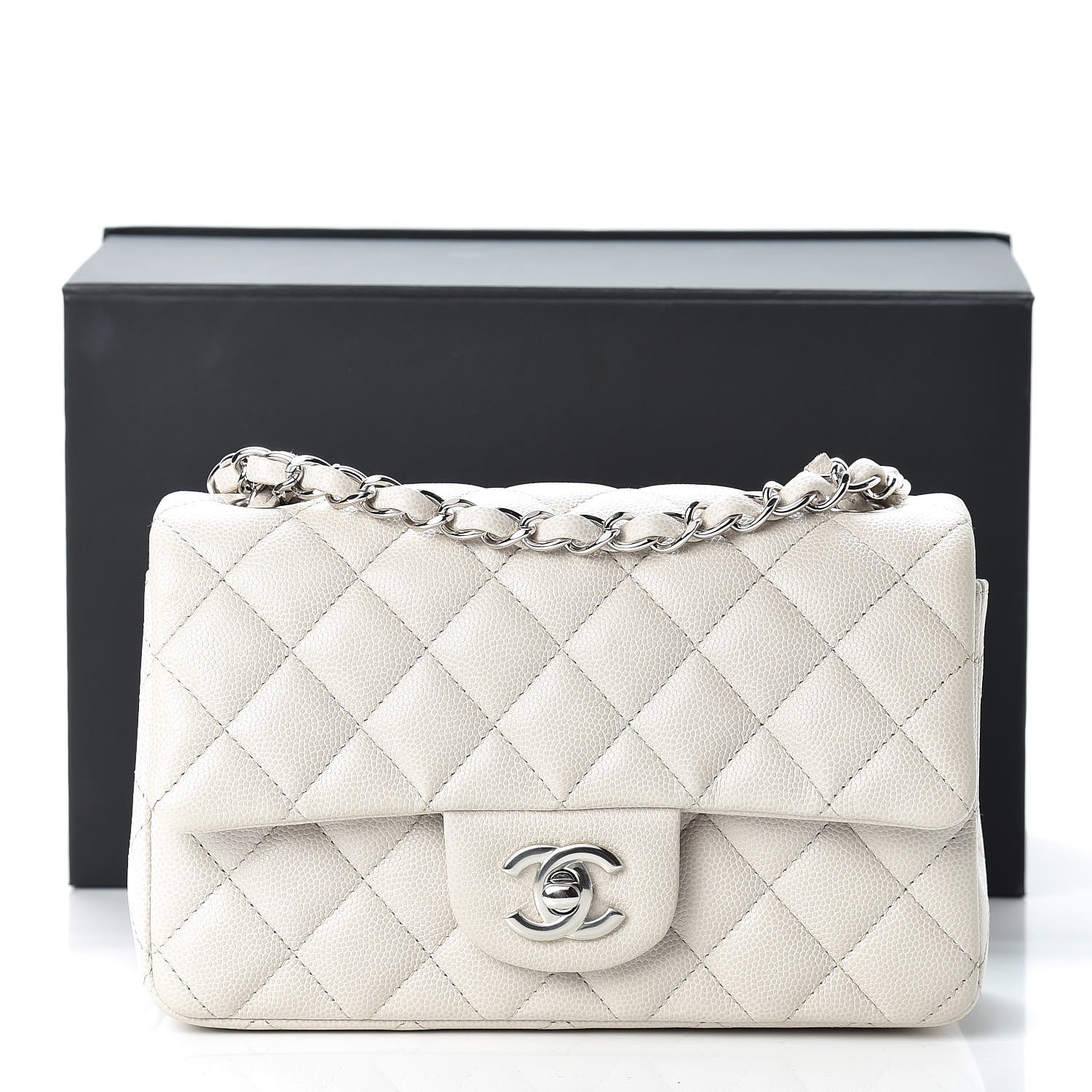 Chanel Caviar Quilted Mini Rectangular Flap Ivory 11 of 11