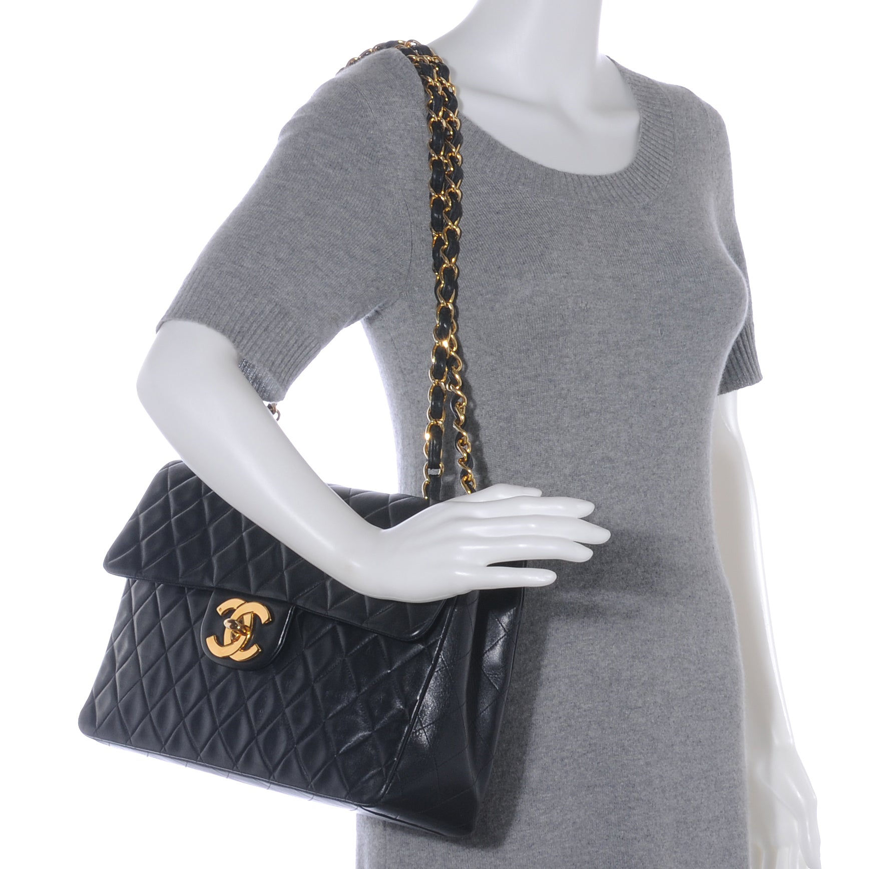 Chanel Lambskin XL Jumbo Flap Black 2 of 9