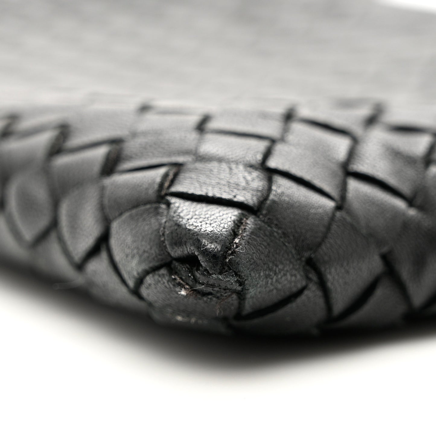 Nappa Intrecciato Medium Zip Pouch Black