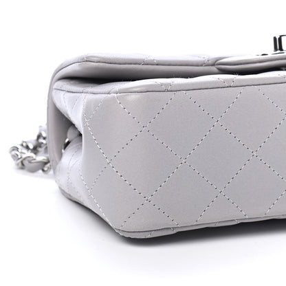 Chanel Lambskin Quilted Mini Rectangular Flap Grey 8 of 9