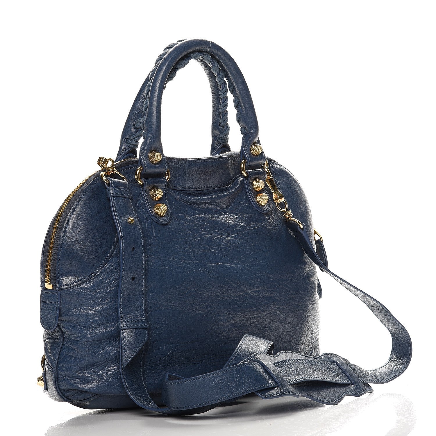 Balenciaga Agneau Giant 12 Gold Hardware Bowling Bag Bleu Persan 2 of 8