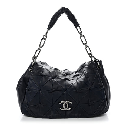 Chanel Lambskin Quilted Soft Squares Origami Accordion Flap Navy 1 of 10