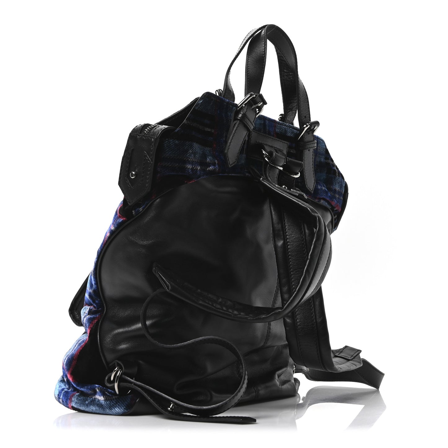 Velvet Tartan Spiked SYD Backpack Blue Khol Gun