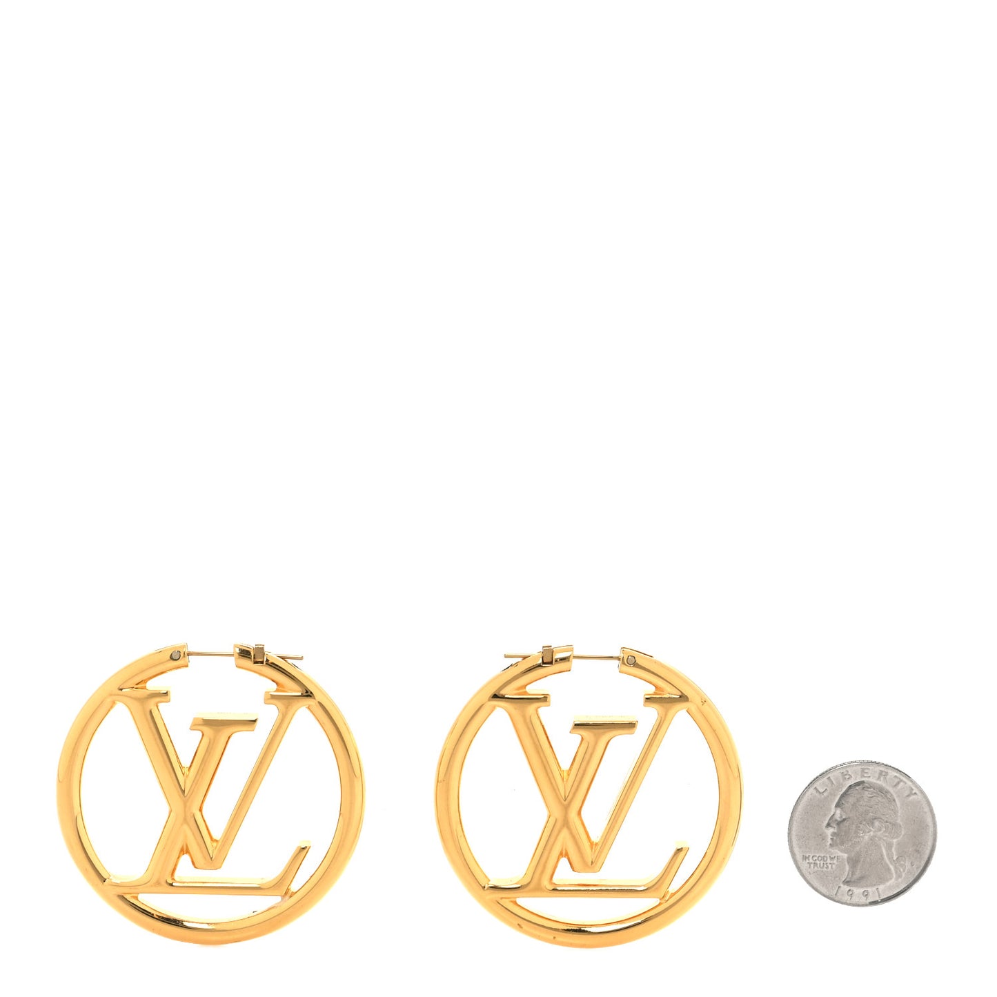 Metal Louise Hoop Earrings Gold