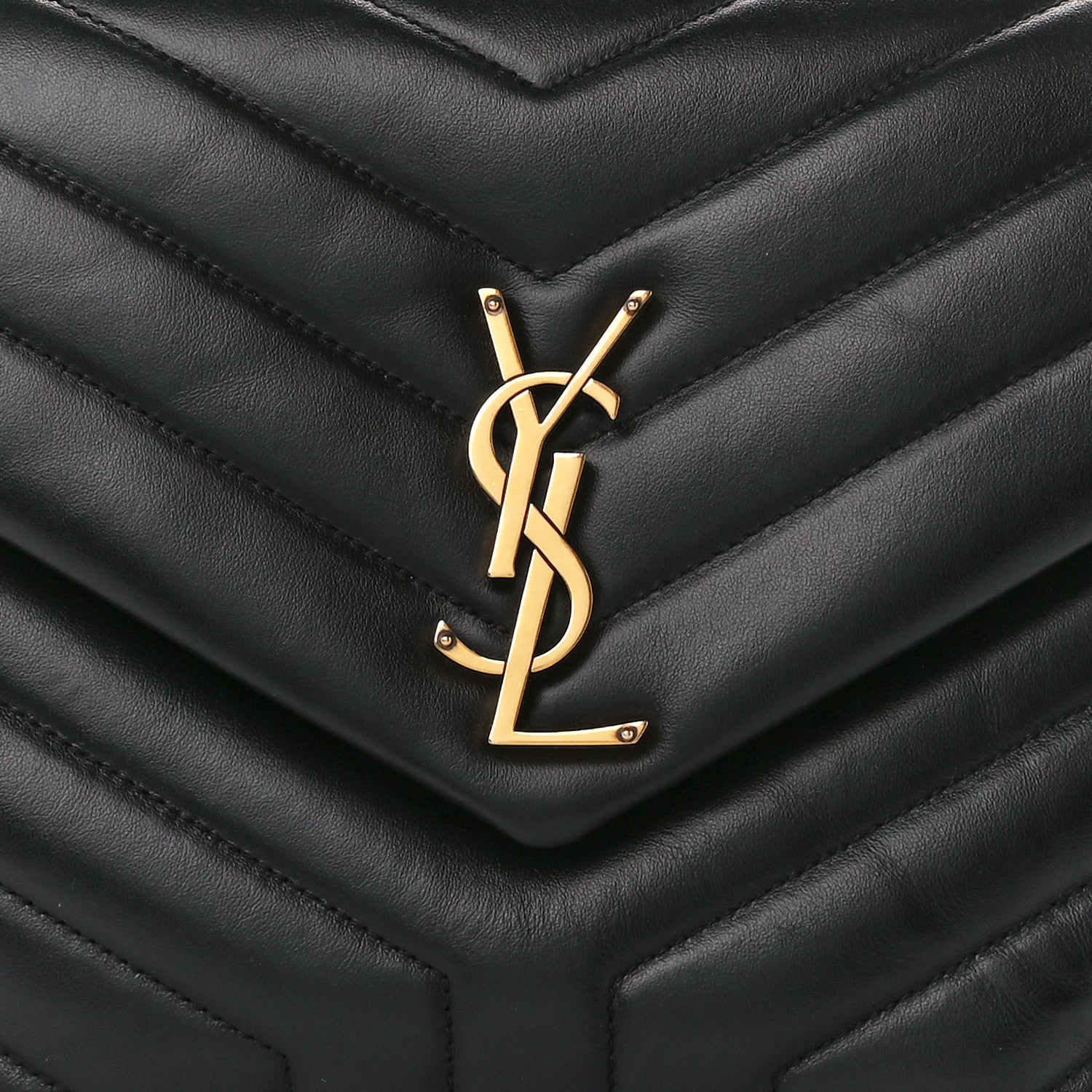 Saint Laurent Calfskin Y Quilted Monogram Medium Loulou Chain Satchel Black 9 of 11