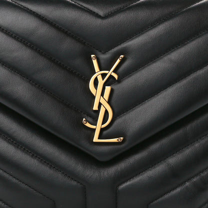 Saint Laurent Calfskin Y Quilted Monogram Medium Loulou Chain Satchel Black 9 of 11