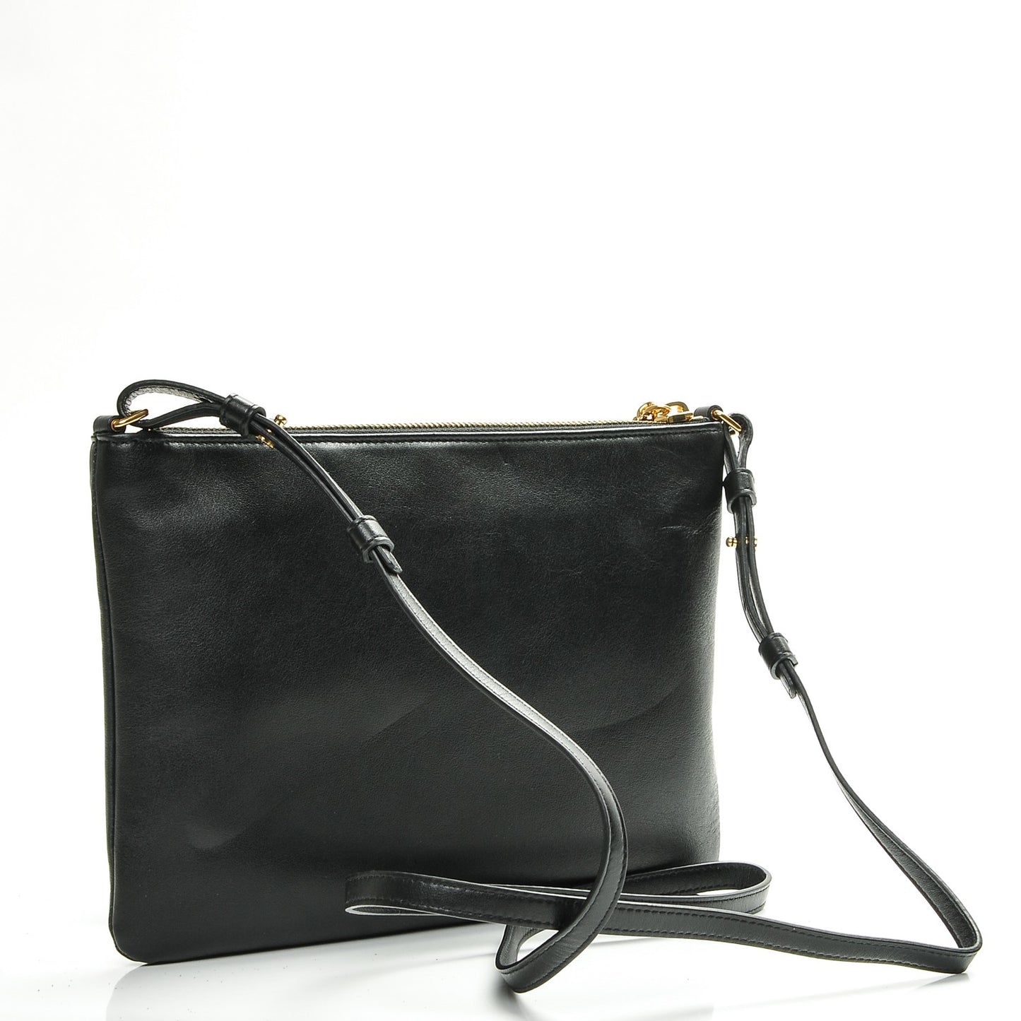 Calfskin Teen Monogram Crossbody Bag Black