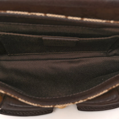 Gucci Monogram Studded Small Horsebit Clutch Dark Brown 5 of 9