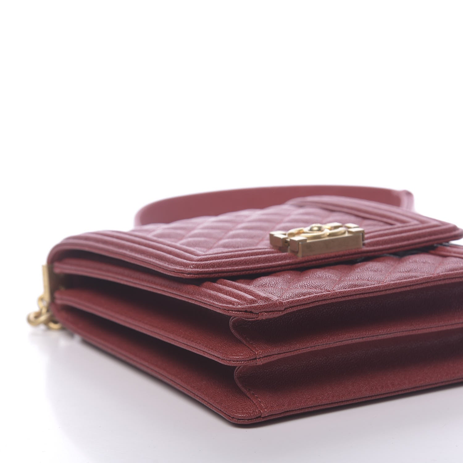 Chanel Caviar Quilted North South Boy Flap Red 9 of 11