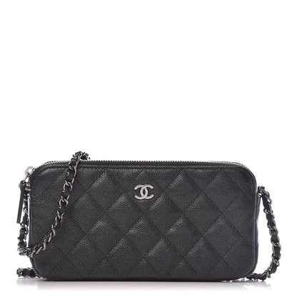 Chanel Iridescent Caviar Quilted Clutch With Chain Black 1 of 12