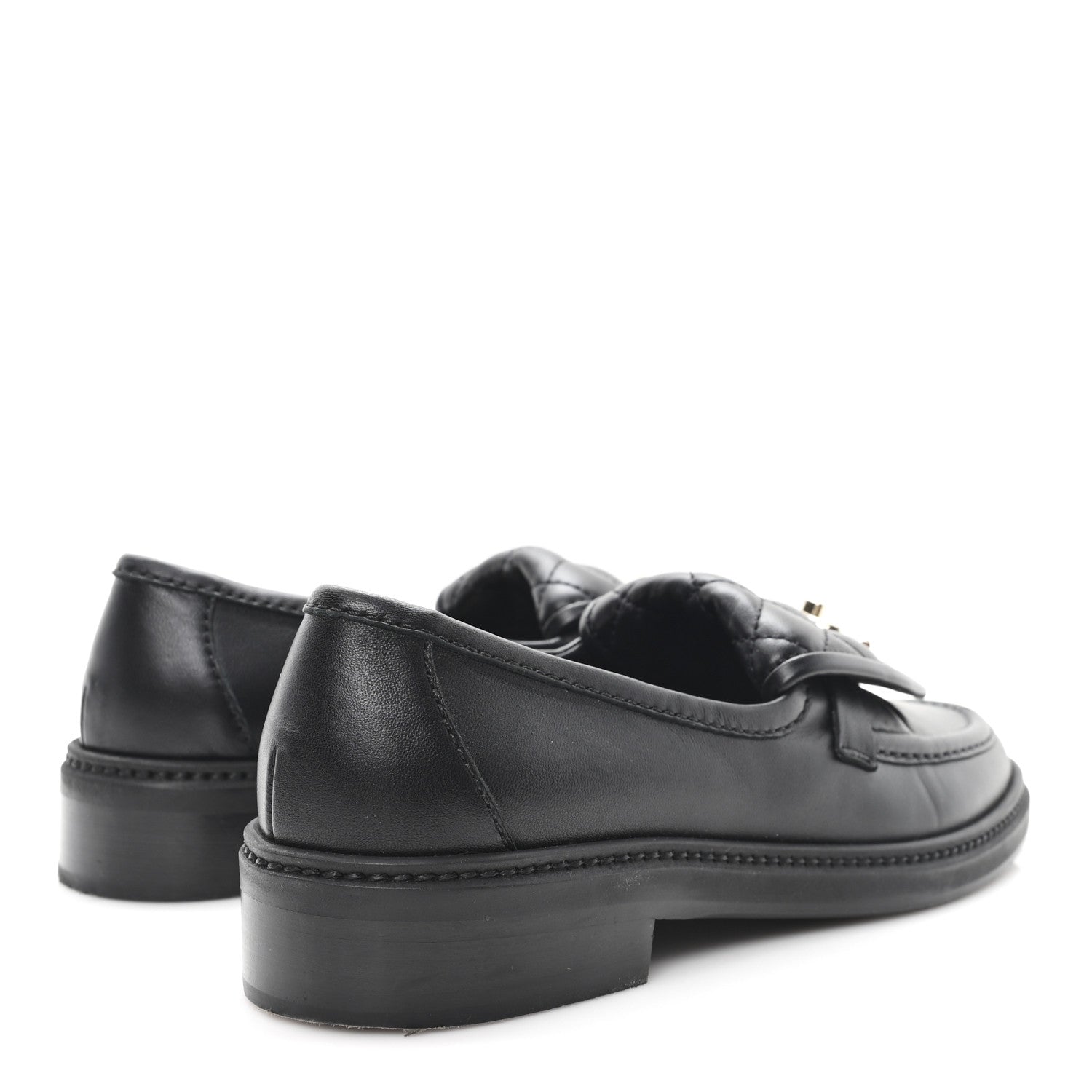 Chanel Lambskin Quilted CC Turnlock Loafers 36 Black 1839743