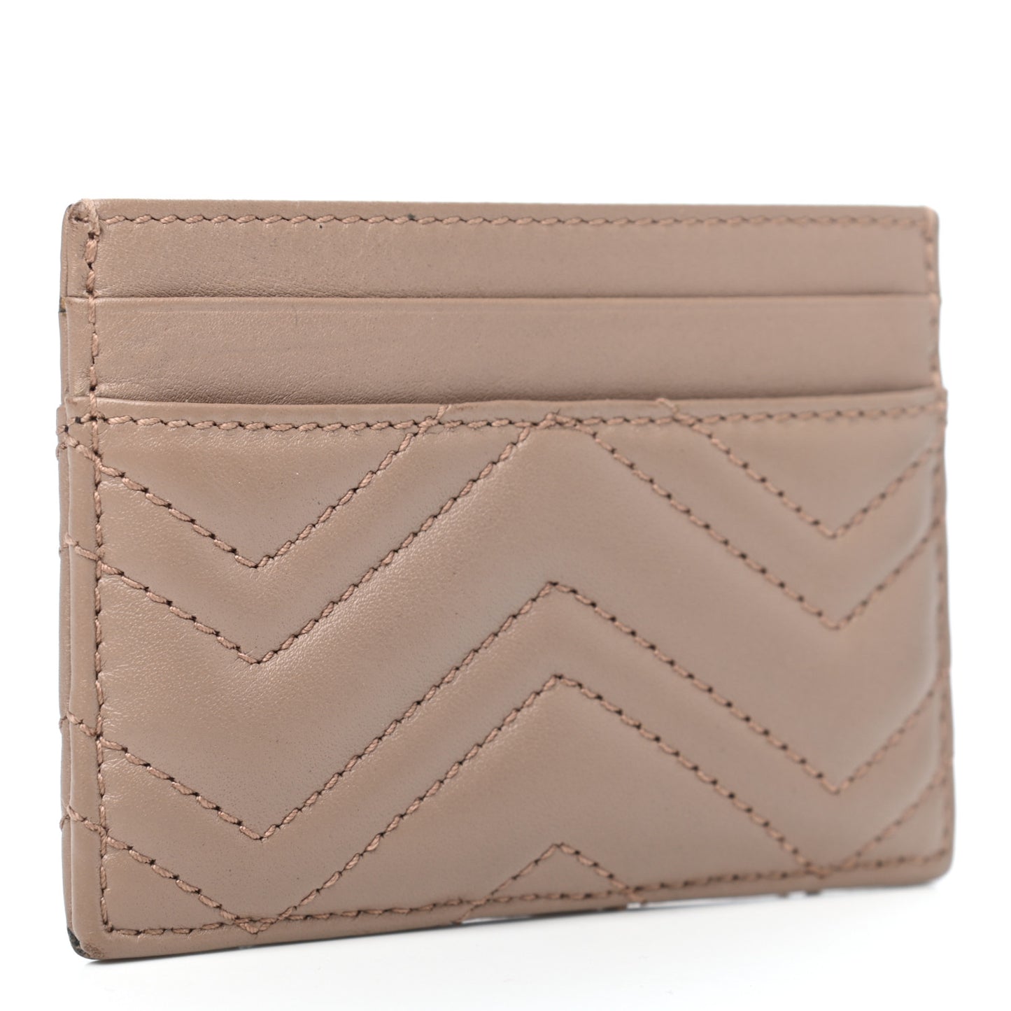 Calfskin Matelasse GG Marmont Card Holder Porcelain Rose