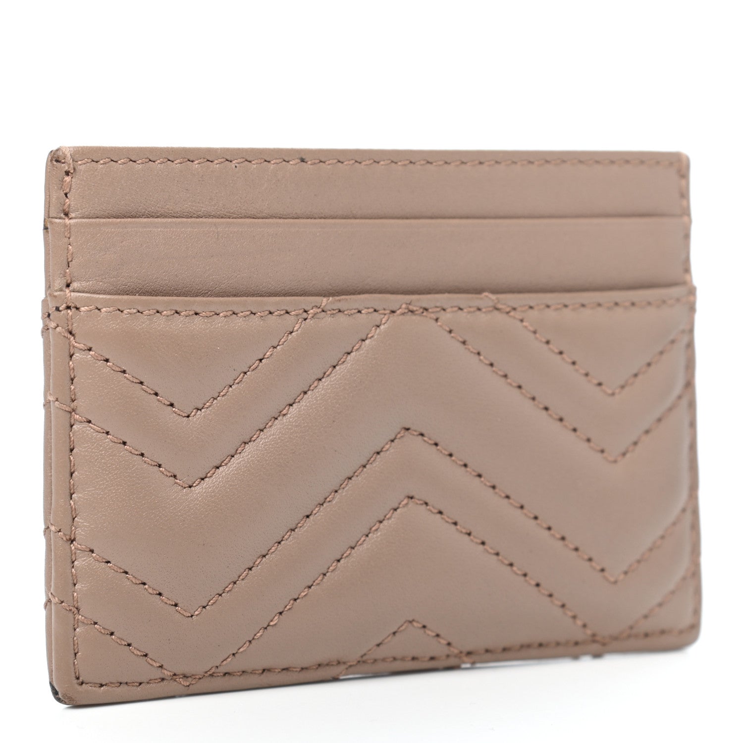 Gucci Calfskin Matelasse GG Marmont Card Holder Porcelain Rose 3 of 7