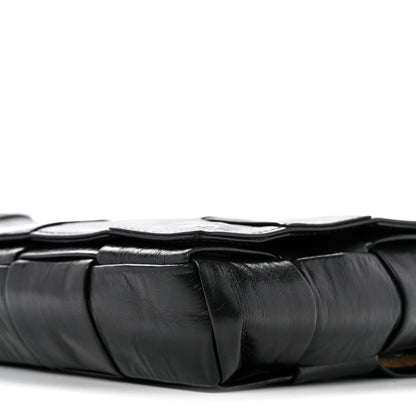Bottega Veneta Paper Calfskin Intrecciato Stretch Cassette Black 10 of 12