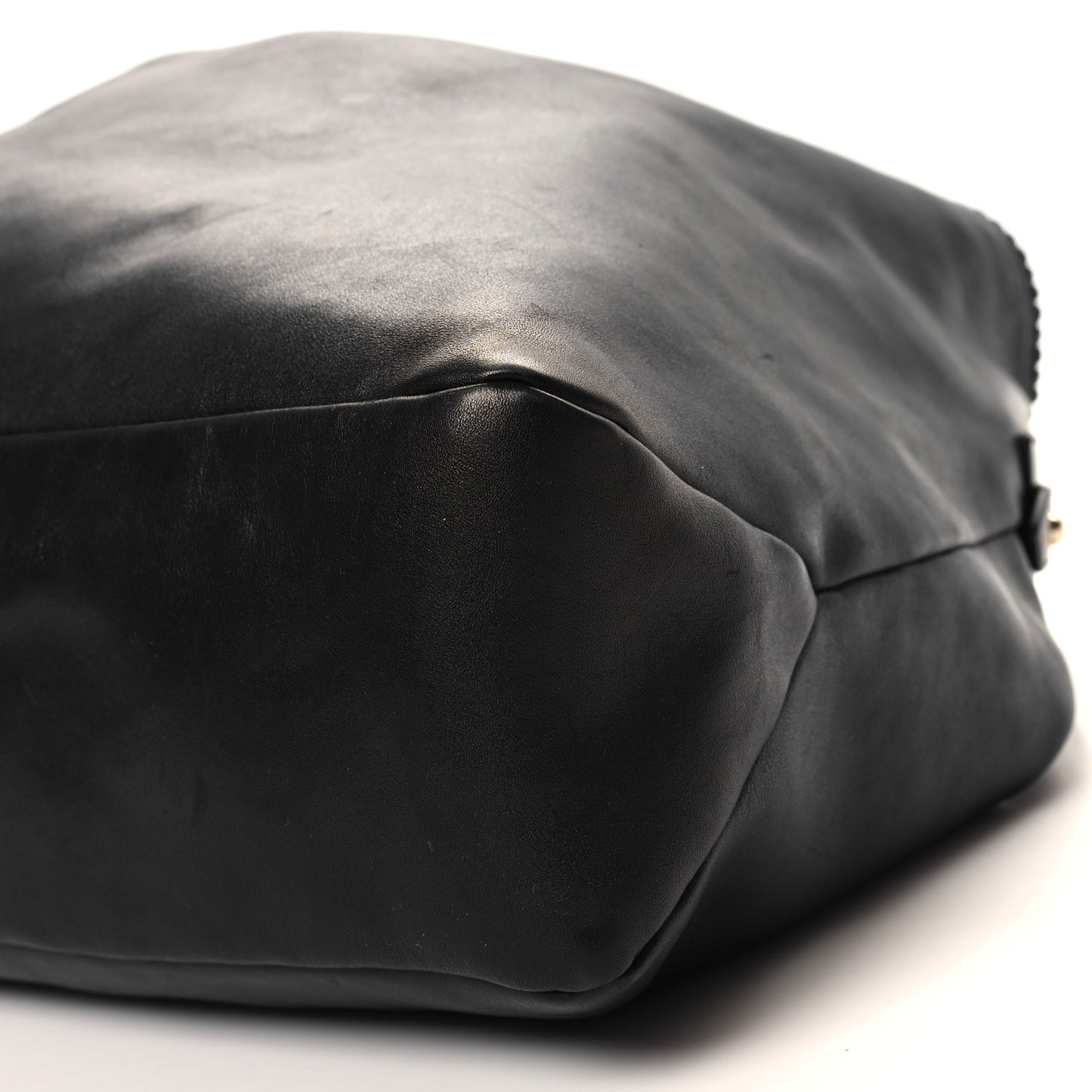 Calfskin Large Horsebit Chain Hobo Black